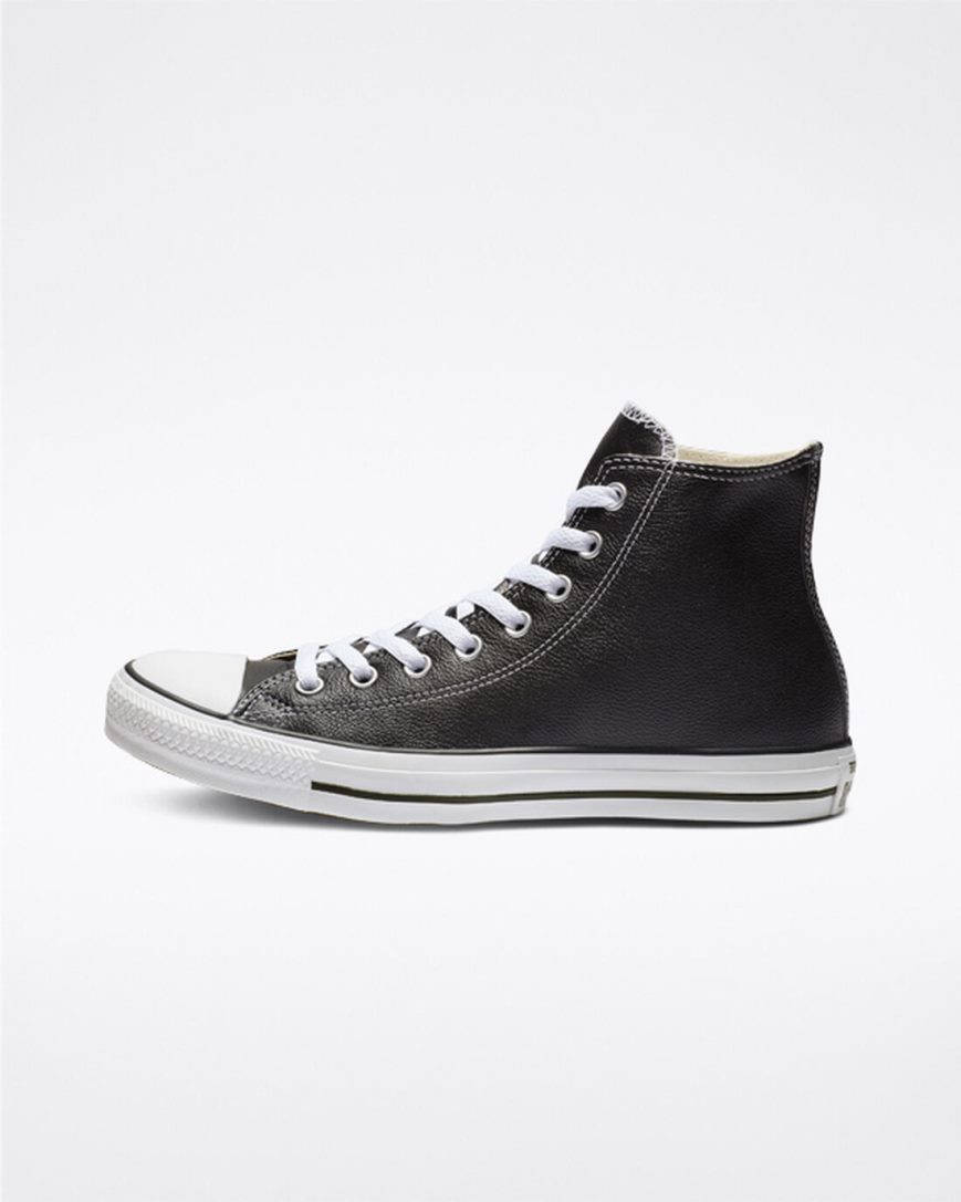 Tenisi Inalti Barbati Converse Chuck Taylor All Star Piele Negrii | RO TAKEJ487